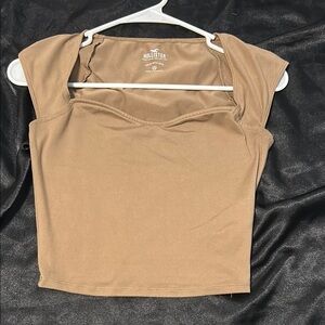 Hollister Tan Crop Tank Top Fitted